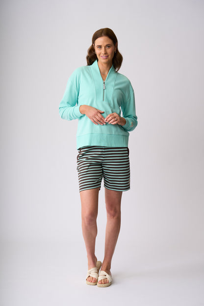 Flaxton 1/2 Zip Sweat - Seabreeze