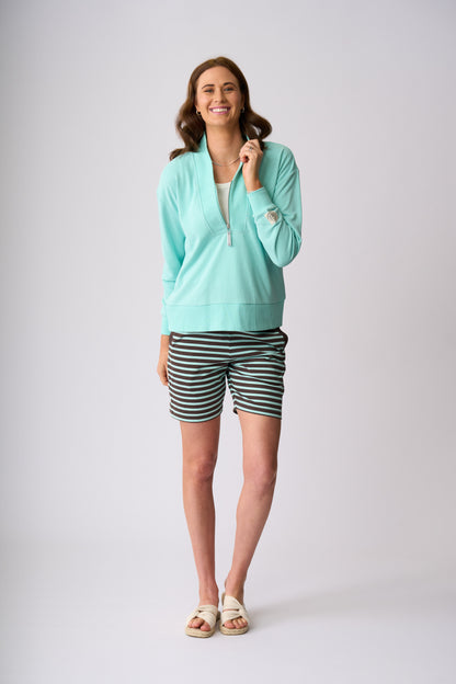 Flaxton 1/2 Zip Sweat - Seabreeze