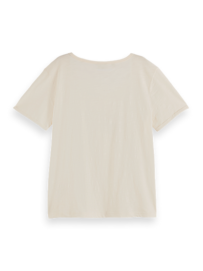 U-Neck Slub Foil Artwork T-Shirt