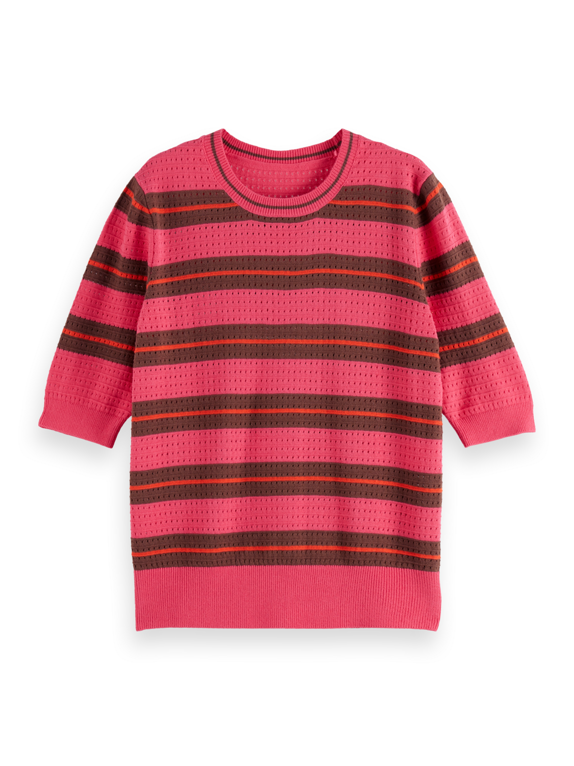 Pointelle Relaxed Short Sleeve Pullover