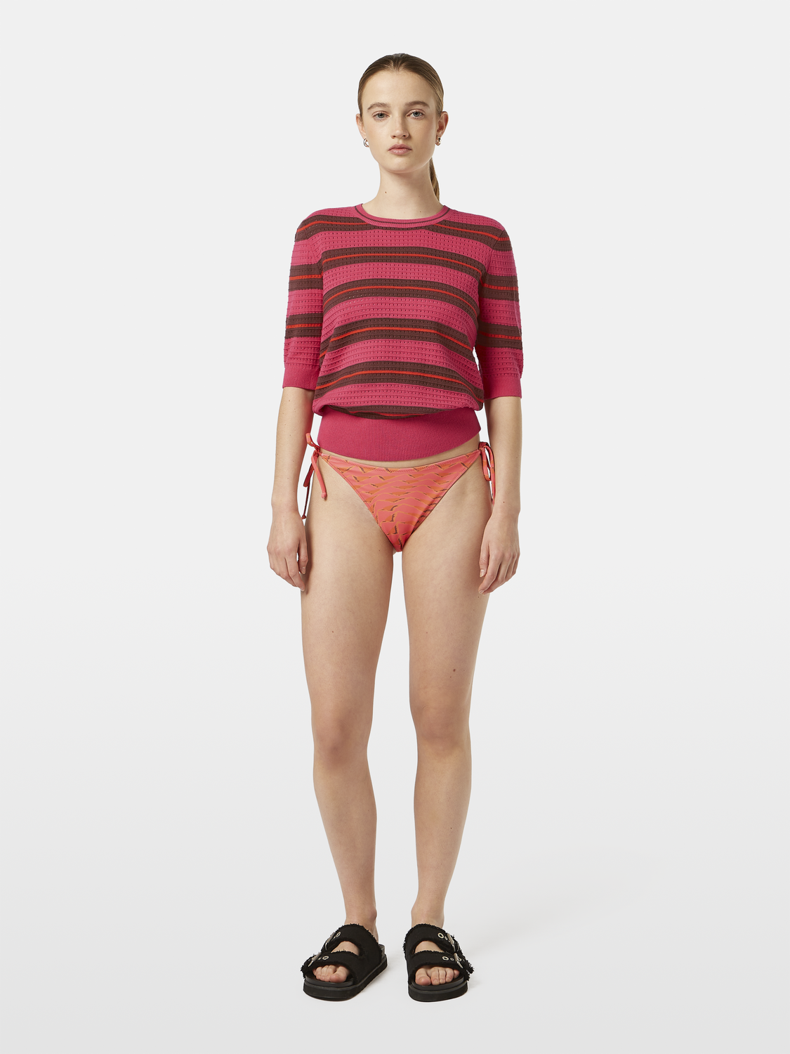 Pointelle Relaxed Short Sleeve Pullover