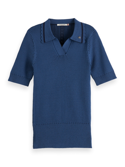 Ribbed Short Sleeve Polo