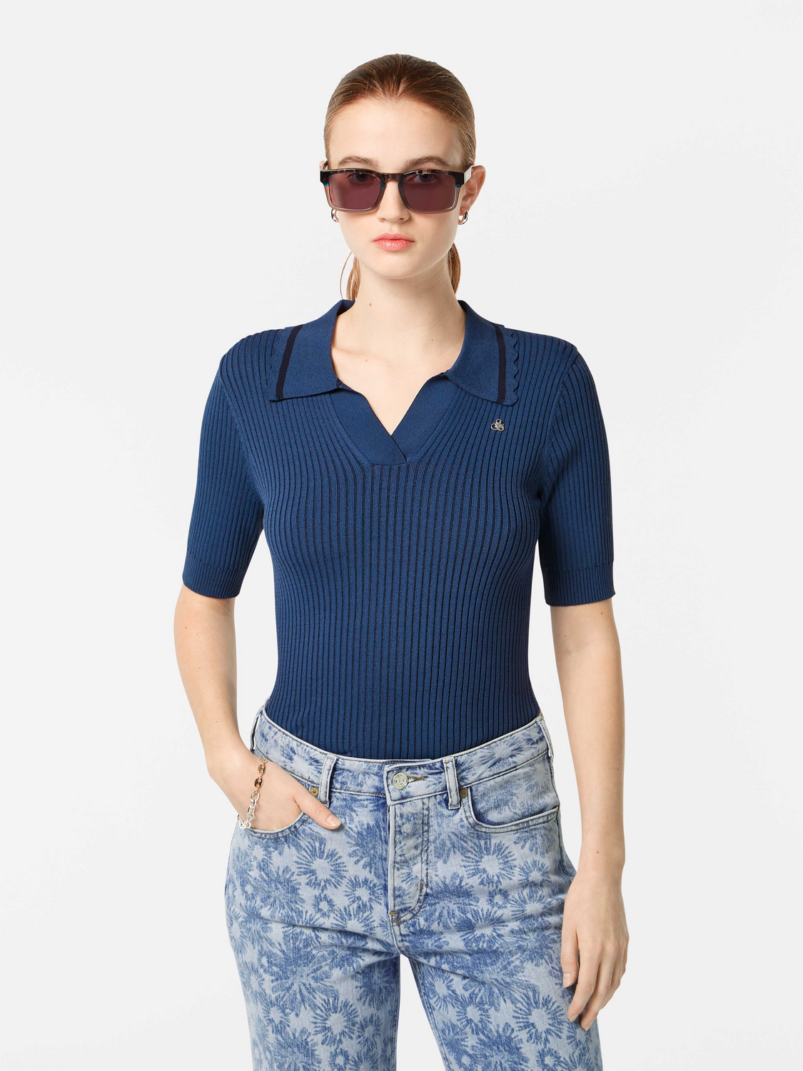 Ribbed Short Sleeve Polo