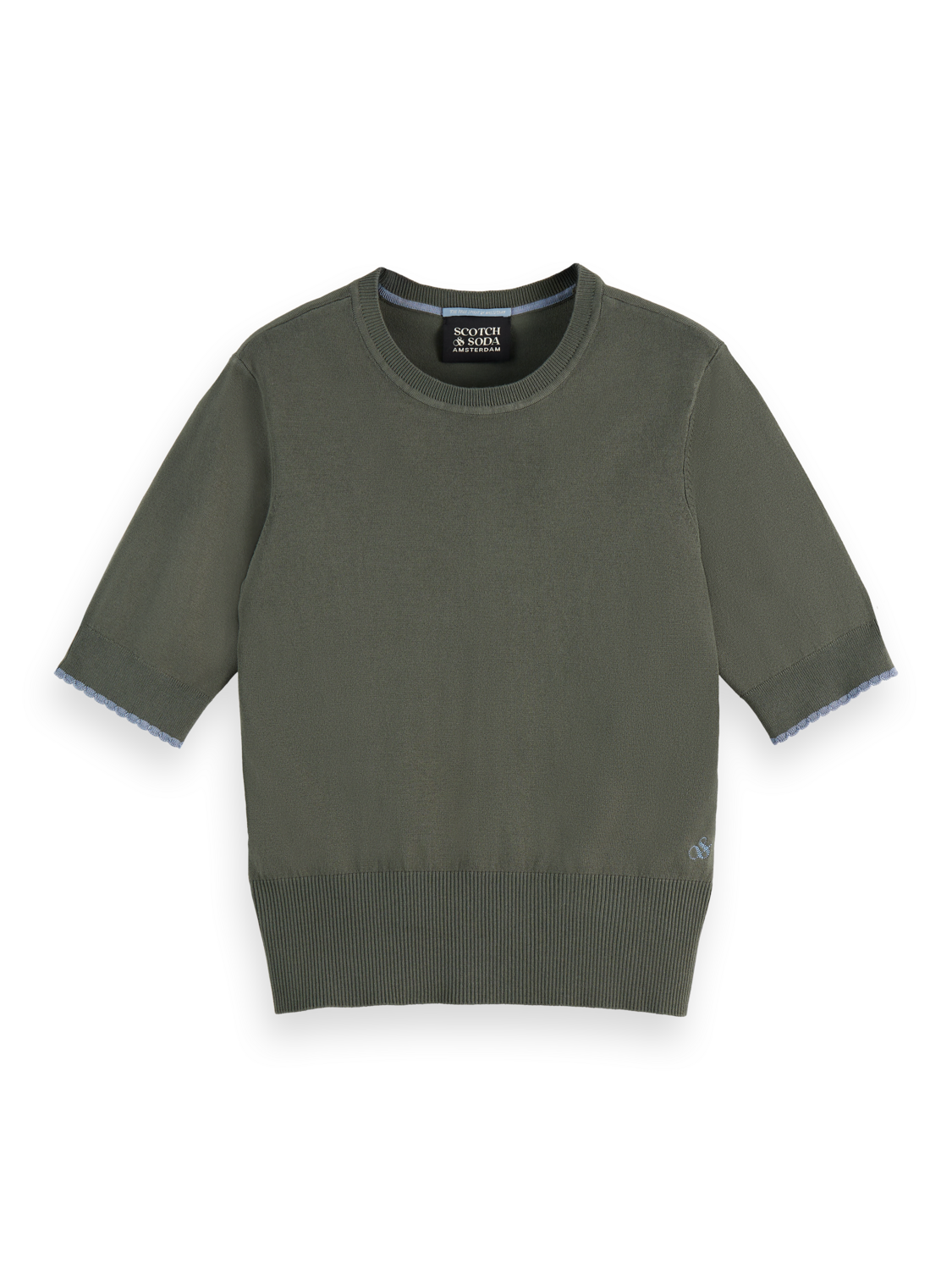 Scollop Hem Knit Top