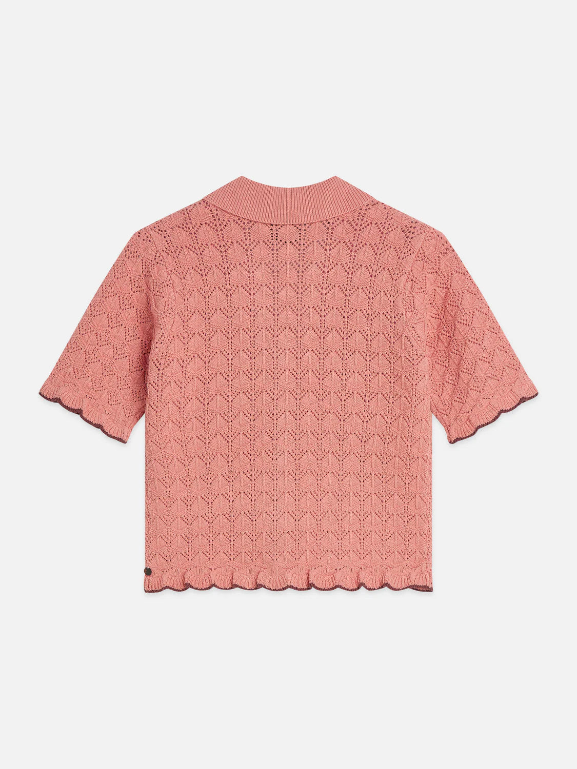 Pointelle Short Sleeve Cardigan