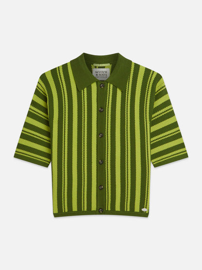 Textured Vertical Stripe Knitted Top