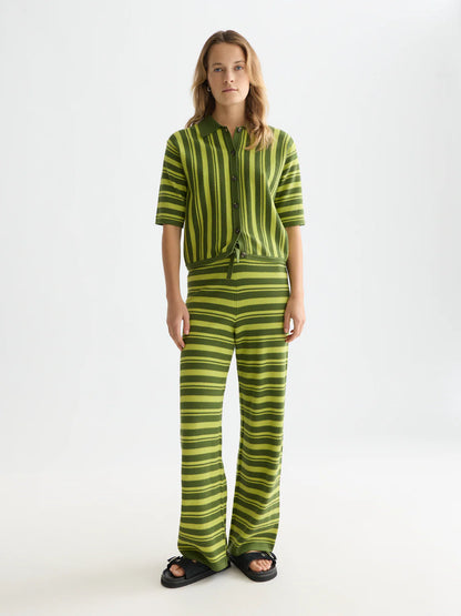 Textured Vertical Stripe Knitted Top