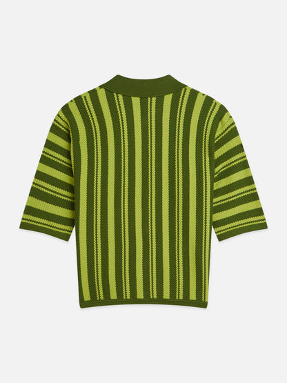 Textured Vertical Stripe Knitted Top