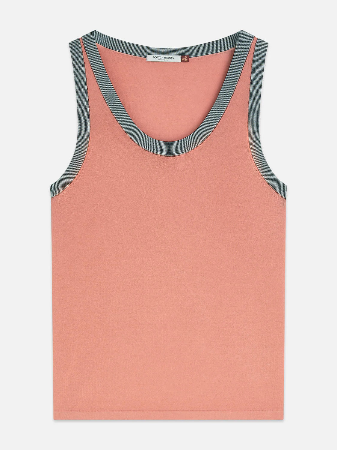 Stripe Trim Relaxed Knitted Vest