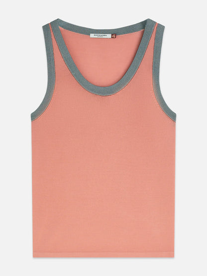 Stripe Trim Relaxed Knitted Vest