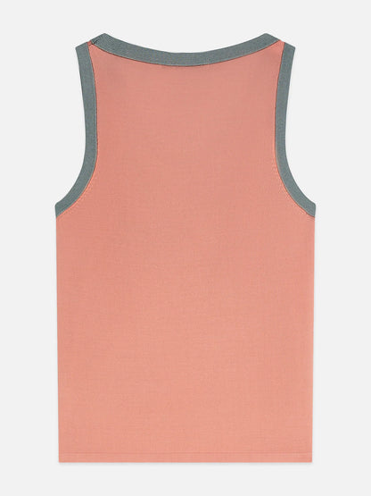 Stripe Trim Relaxed Knitted Vest