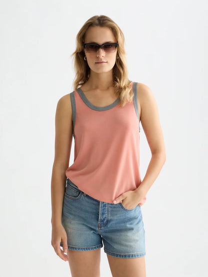 Stripe Trim Relaxed Knitted Vest