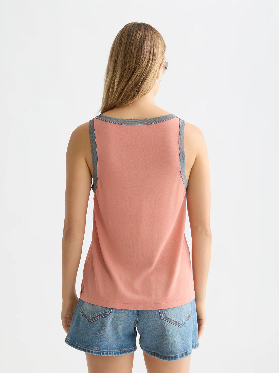 Stripe Trim Relaxed Knitted Vest