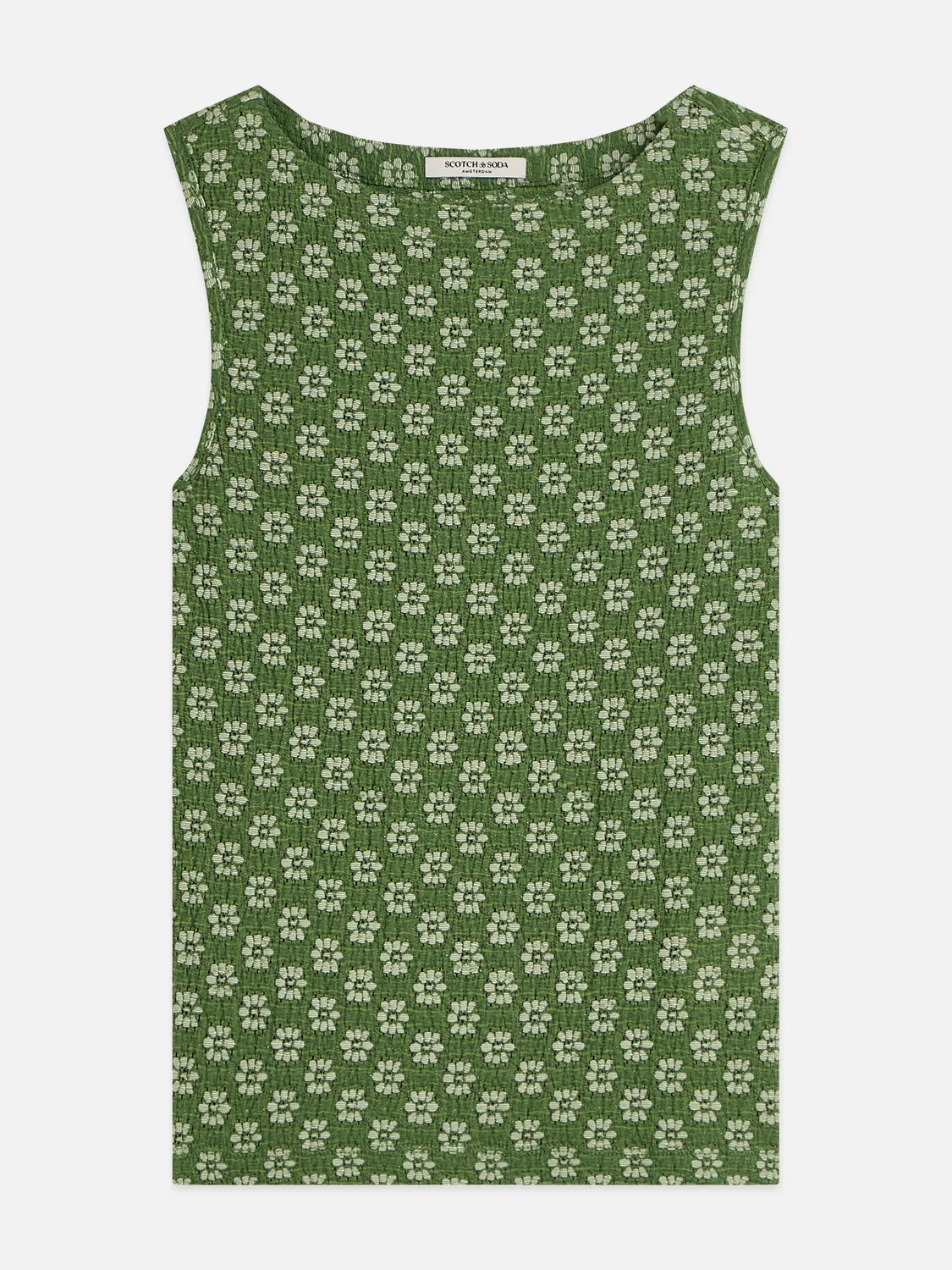 Structured Slash Neck Tank