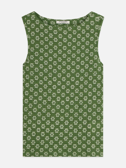 Structured Slash Neck Tank