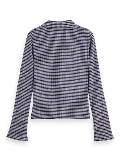 Gingham Button Up Long Sleeve Top