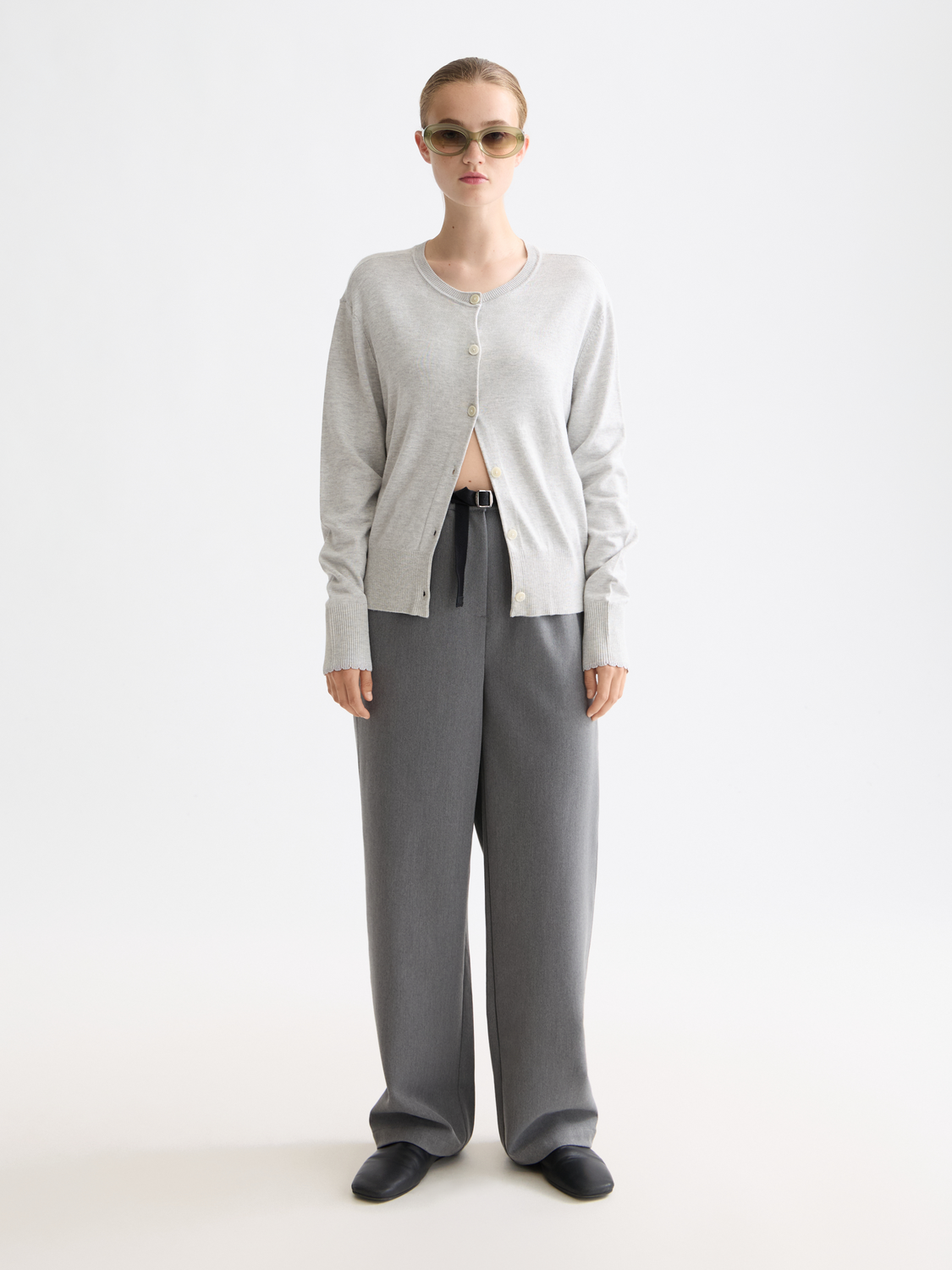 Crew Neck Relaxed Cardigan
