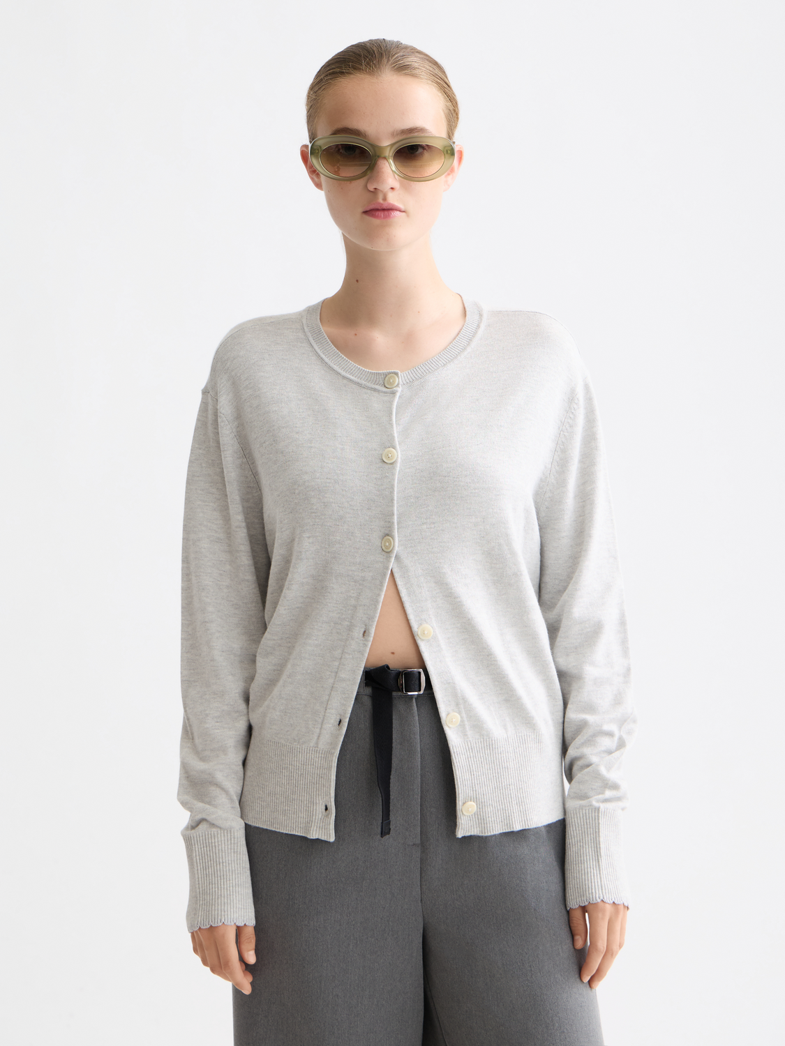 Crew Neck Relaxed Cardigan