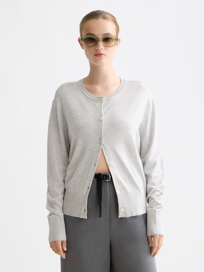 Crew Neck Relaxed Cardigan
