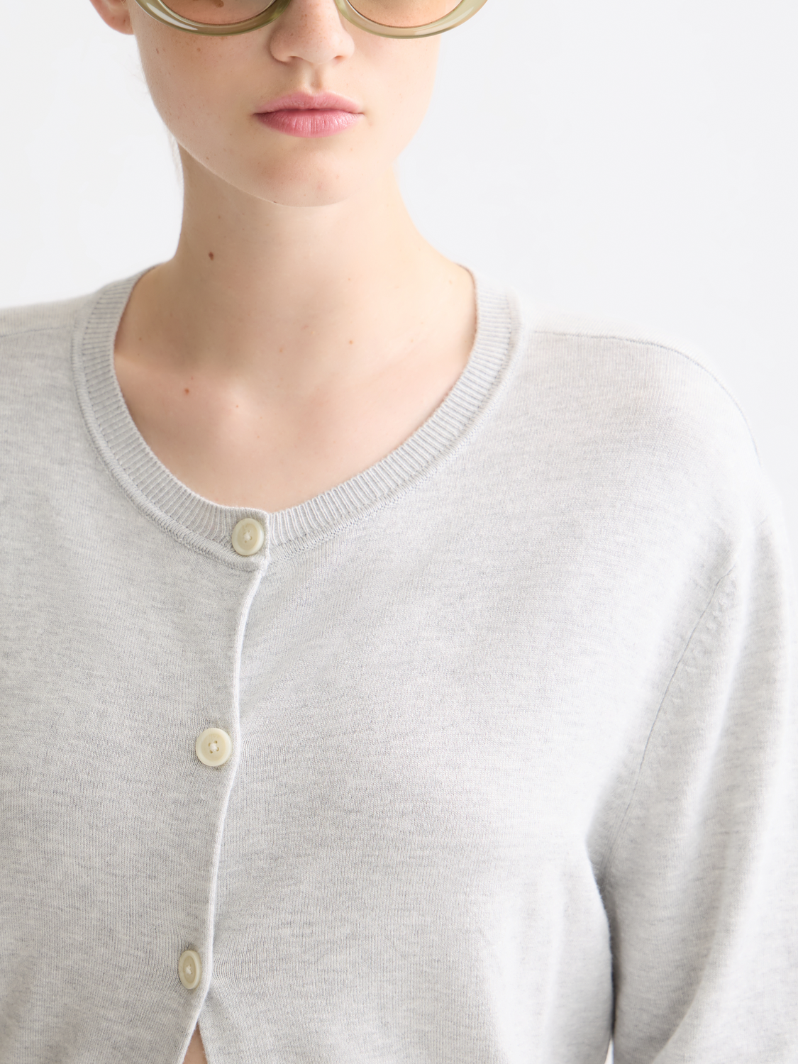 Crew Neck Relaxed Cardigan