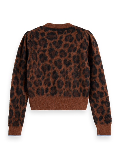 Fuzzy Jacquard Cardigan