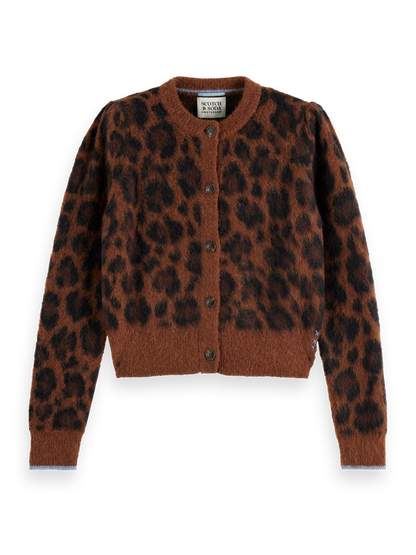 Fuzzy Jacquard Cardigan