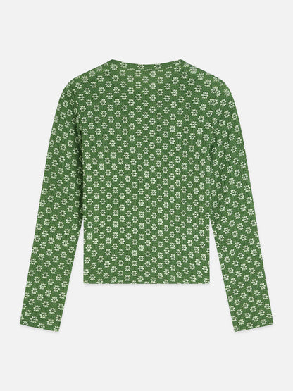 Structured Button Up Long Sleeve T-Shirt