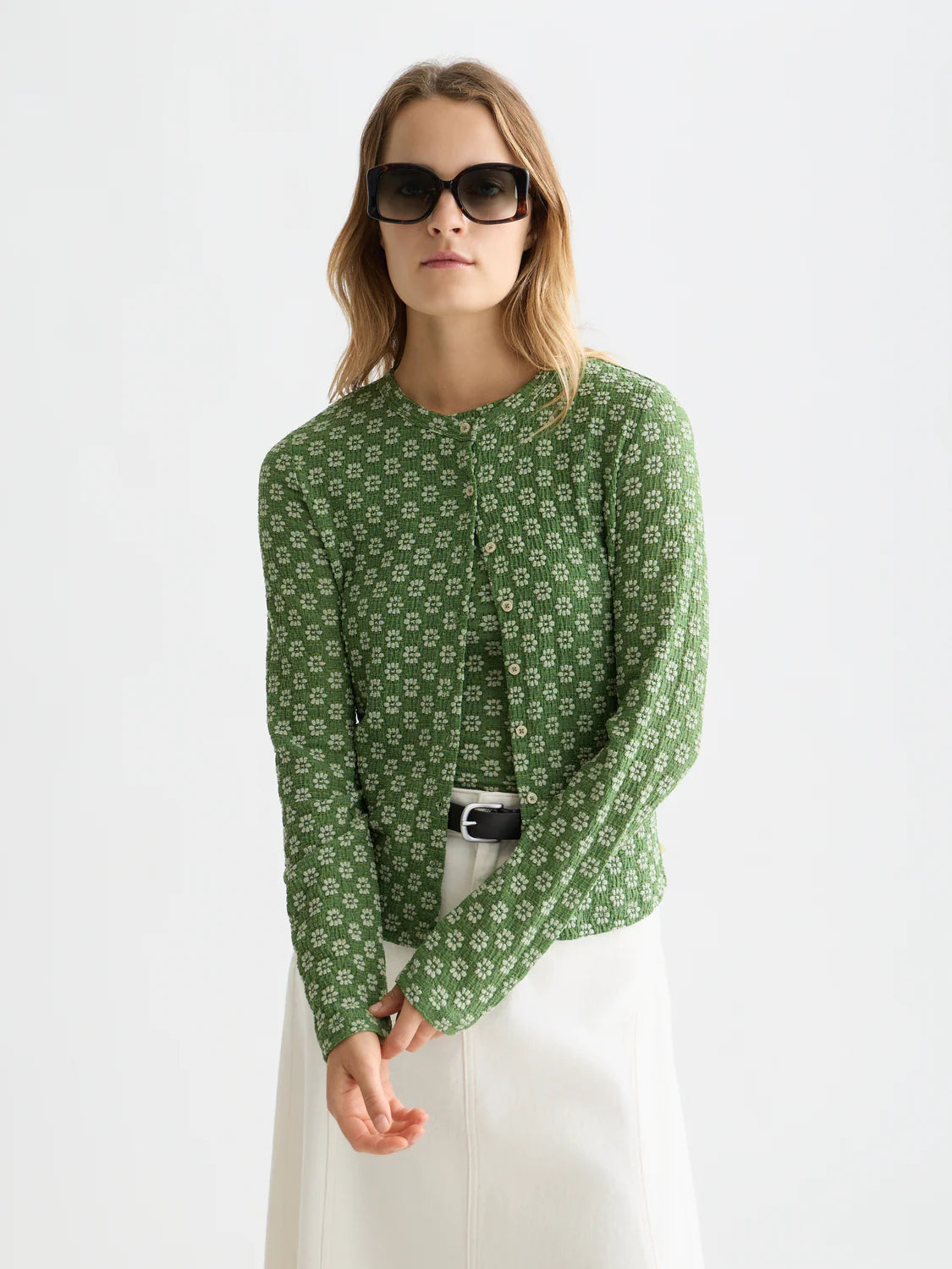 Structured Button Up Long Sleeve T-Shirt