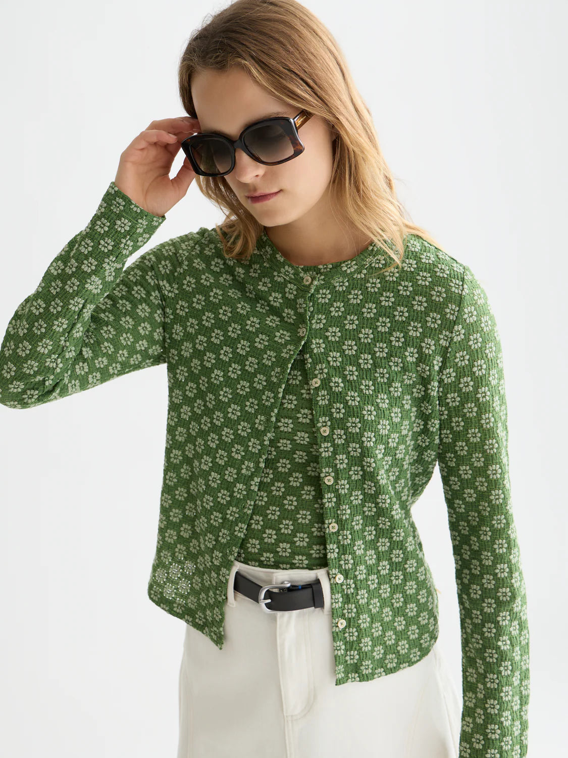 Structured Button Up Long Sleeve T-Shirt