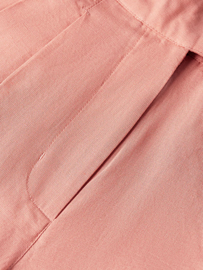 Quinn - Mid Rise Wide Leg Linen Cotton Pants