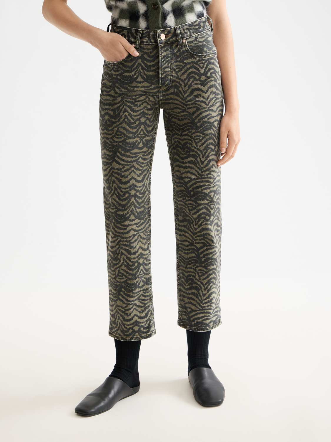 Printed Straight Leg Jean