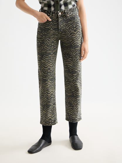 Printed Straight Leg Jean
