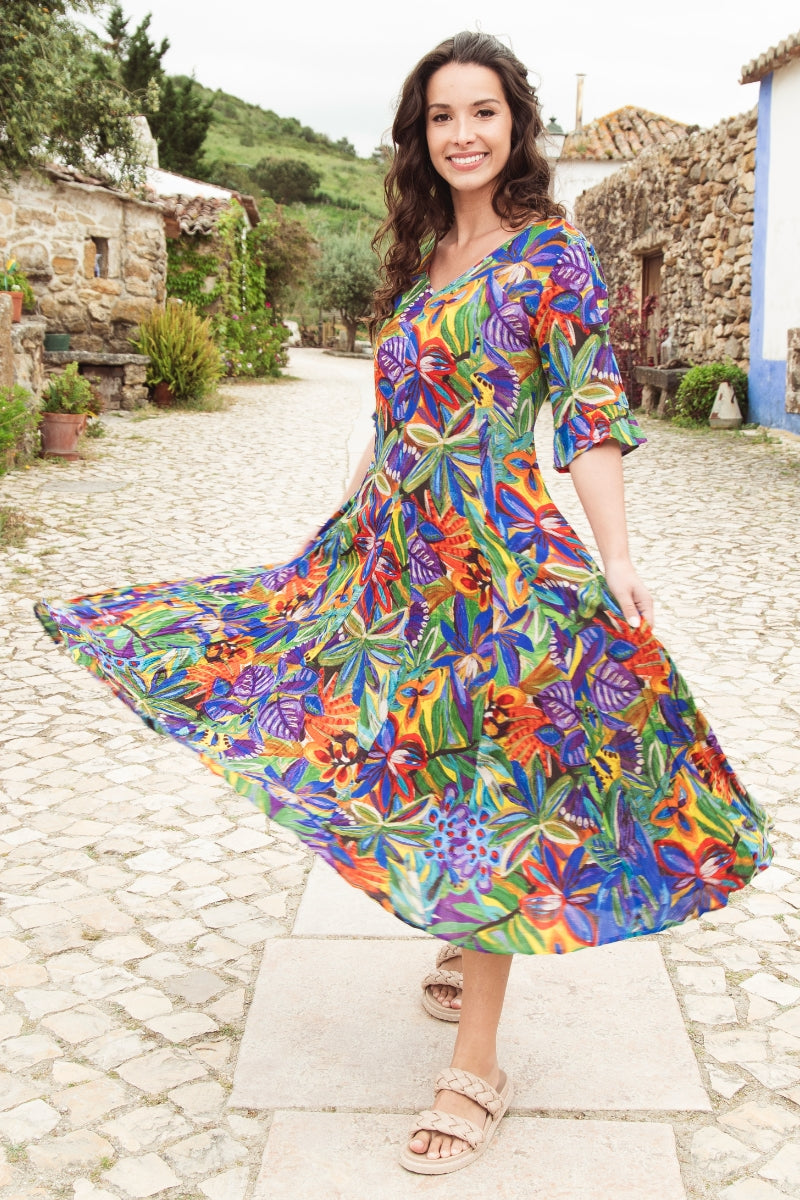 Zapallar Godet Dress