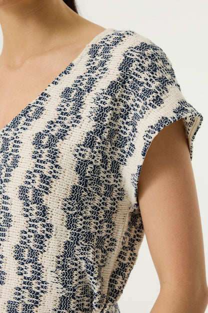 Ecru Print Top