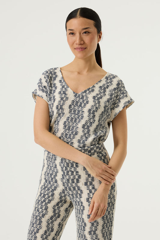 Ecru Print Top