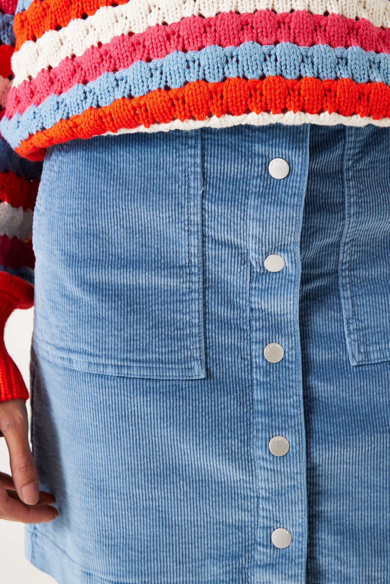 Light Blue Corduroy Skirt