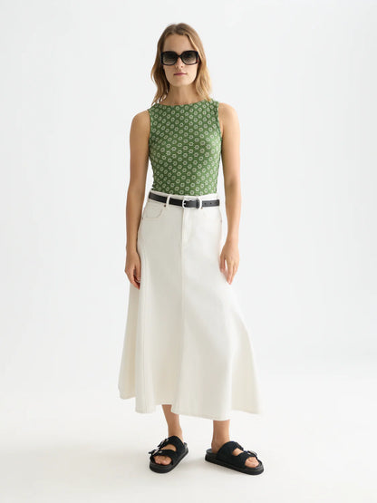 Structured Slash Neck Tank
