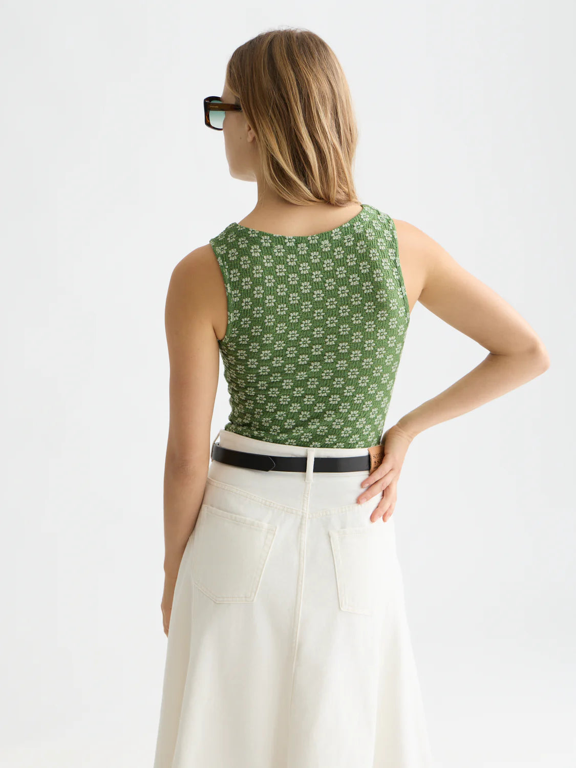 Structured Slash Neck Tank