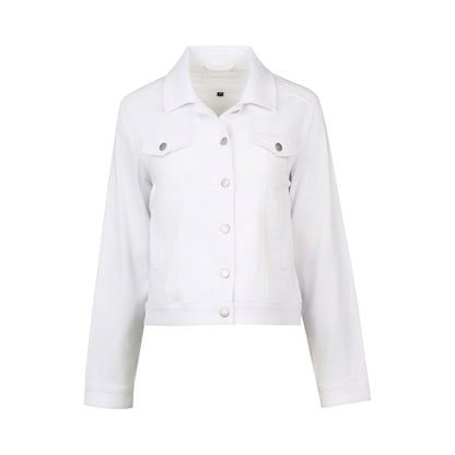White Denim Jacket with Contrast Panels