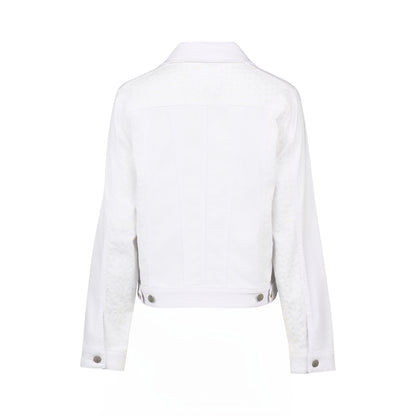 White Denim Jacket with Contrast Panels