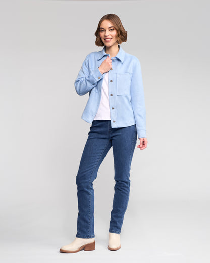 Sky Blue Guest Faux Suede Jacket