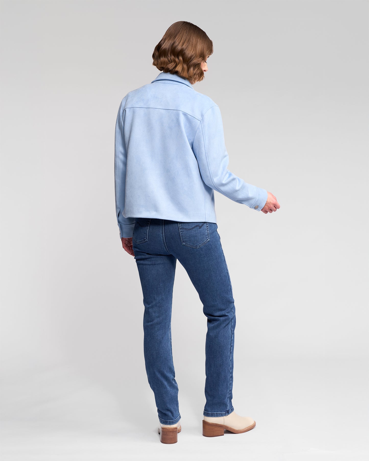 Sky Blue Guest Faux Suede Jacket
