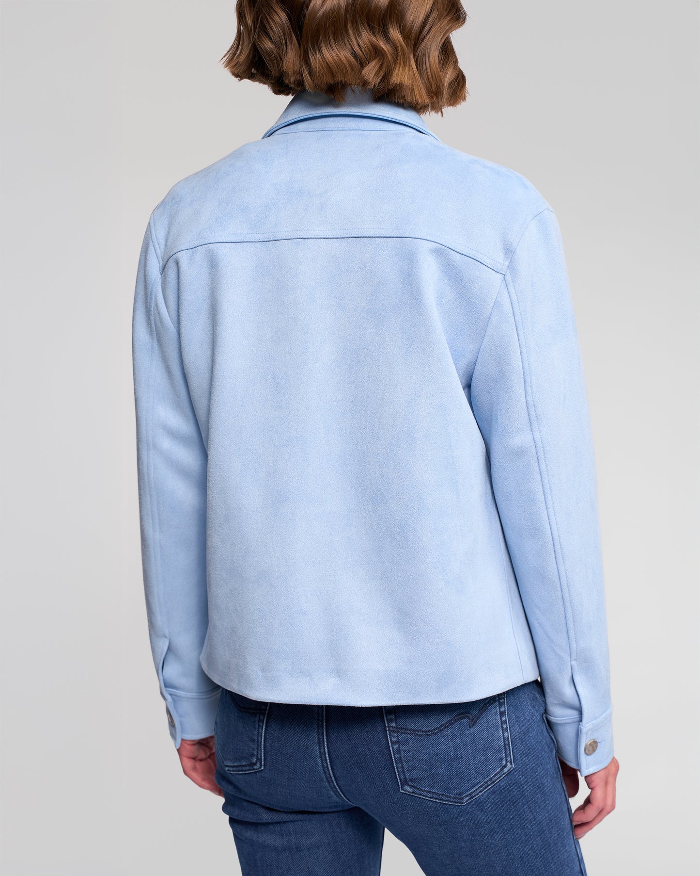 Sky Blue Guest Faux Suede Jacket