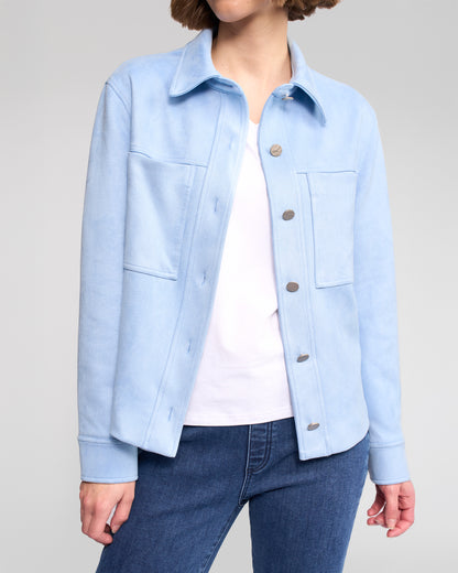 Sky Blue Guest Faux Suede Jacket