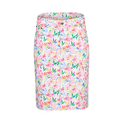Porto Printed Lightweight Skirt with Centre Back Vent