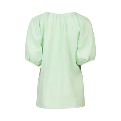 Mint Plain V Neck Top with Floaty Sleeve