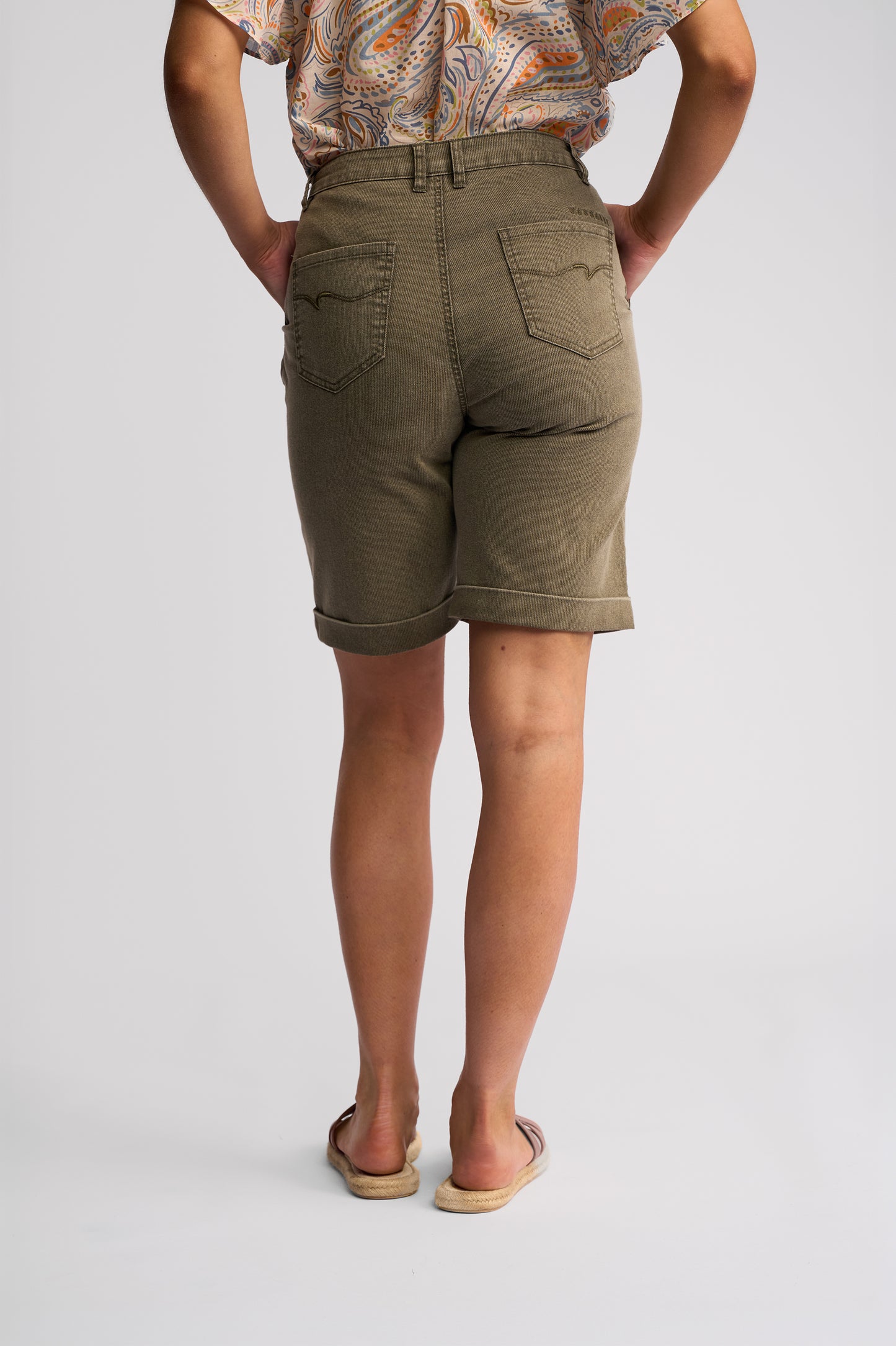 Havana Short - Sage Stripe Denim