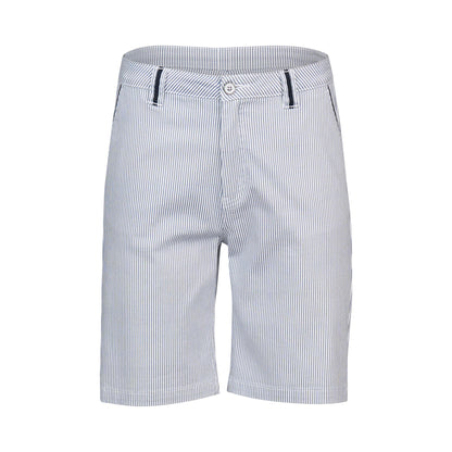 Ink/White Stripe Slim Leg Above Knee Short with Contrast Trim