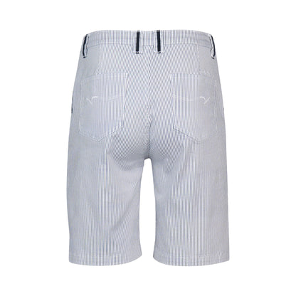 Ink/White Stripe Slim Leg Above Knee Short with Contrast Trim