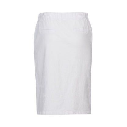 White Flat Front Pull-On Skirt